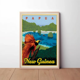 Papua New Guinea Bird Vintage Travel Poster PosterGoat