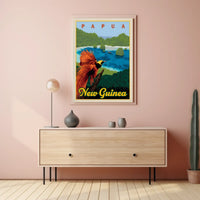 Papua New Guinea Bird Vintage Travel Poster PosterGoat