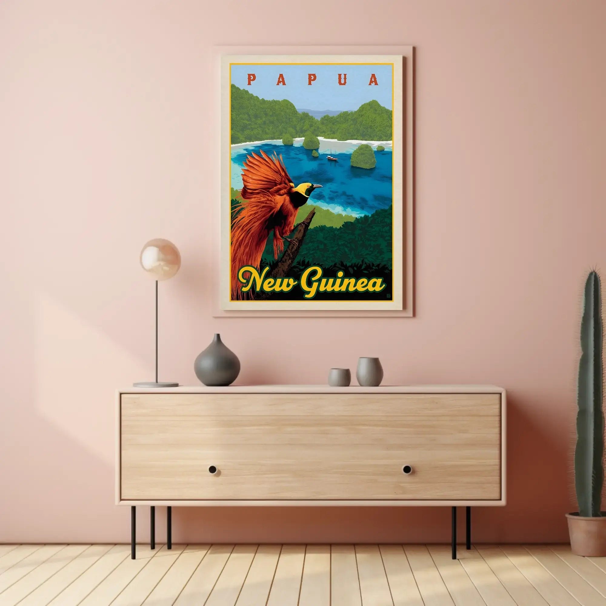 Papua New Guinea Bird Vintage Travel Poster PosterGoat