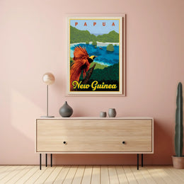 Papua New Guinea Bird Vintage Travel Poster PosterGoat