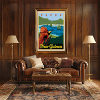 Papua New Guinea Bird Vintage Travel Poster PosterGoat