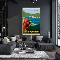 Papua New Guinea Bird Vintage Travel Poster PosterGoat