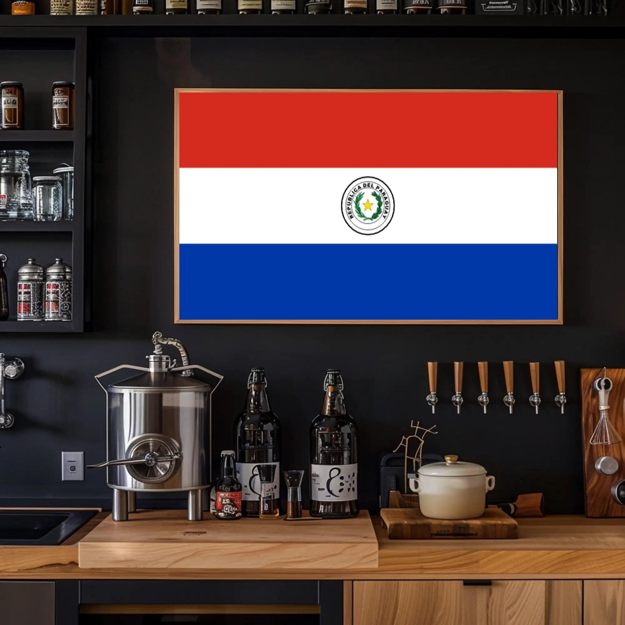 Paraguay Flag Emblem Artistry Country Flag Poster PosterGoat