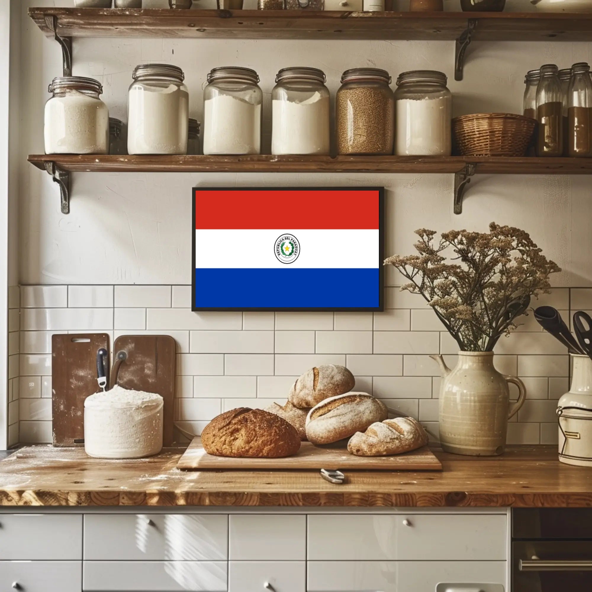 Paraguay Flag Emblem Artistry Country Flag Poster PosterGoat
