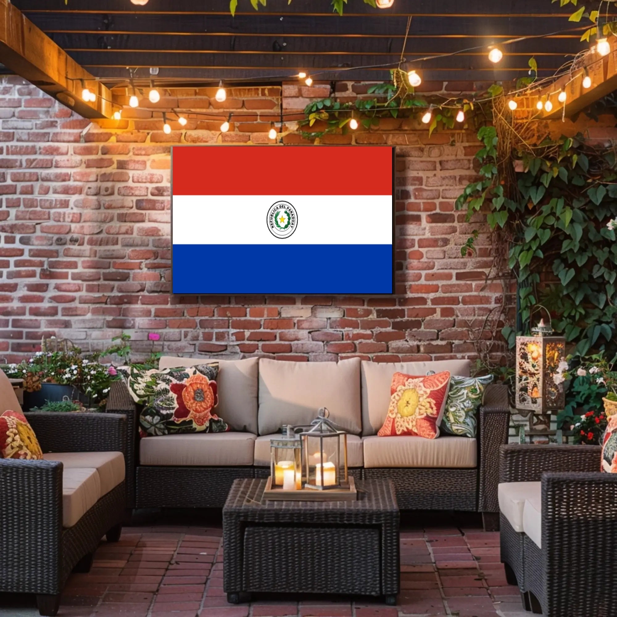 Paraguay Flag Emblem Artistry Country Flag Poster PosterGoat