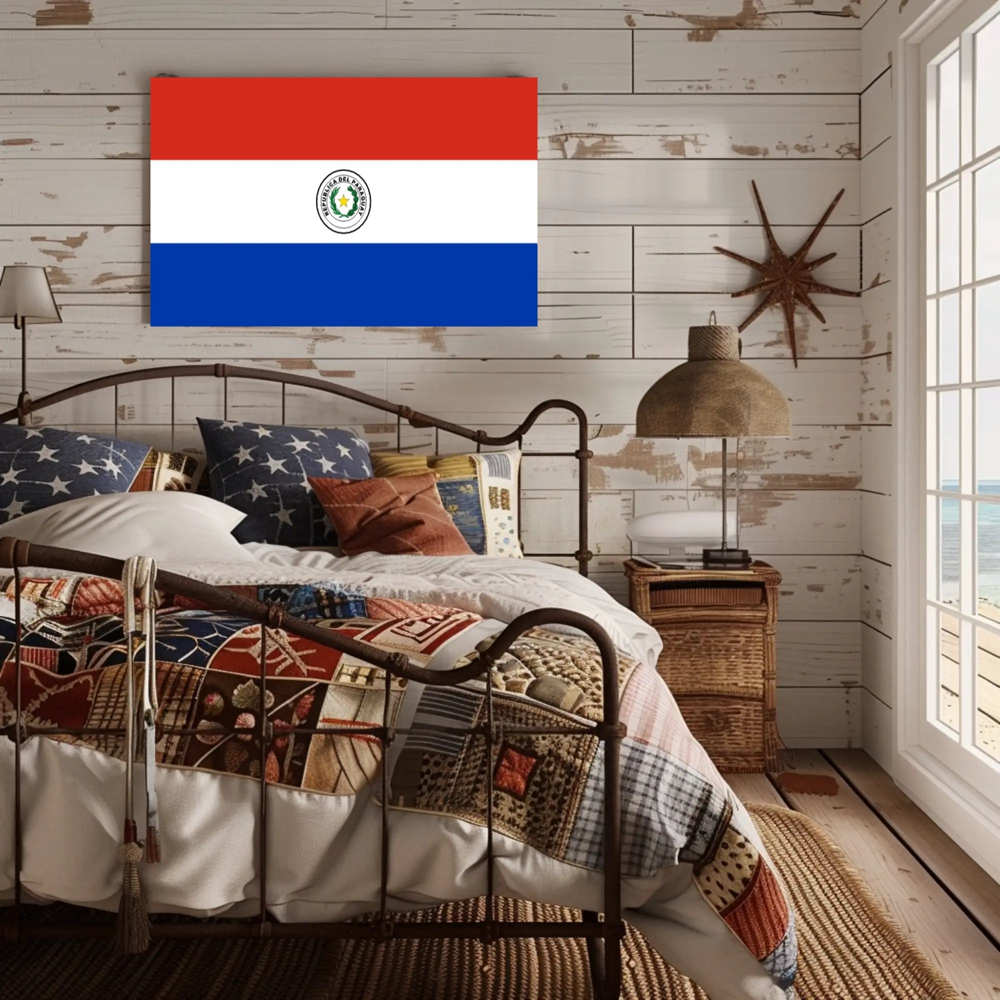 Paraguay Flag Emblem Artistry Country Flag Poster PosterGoat