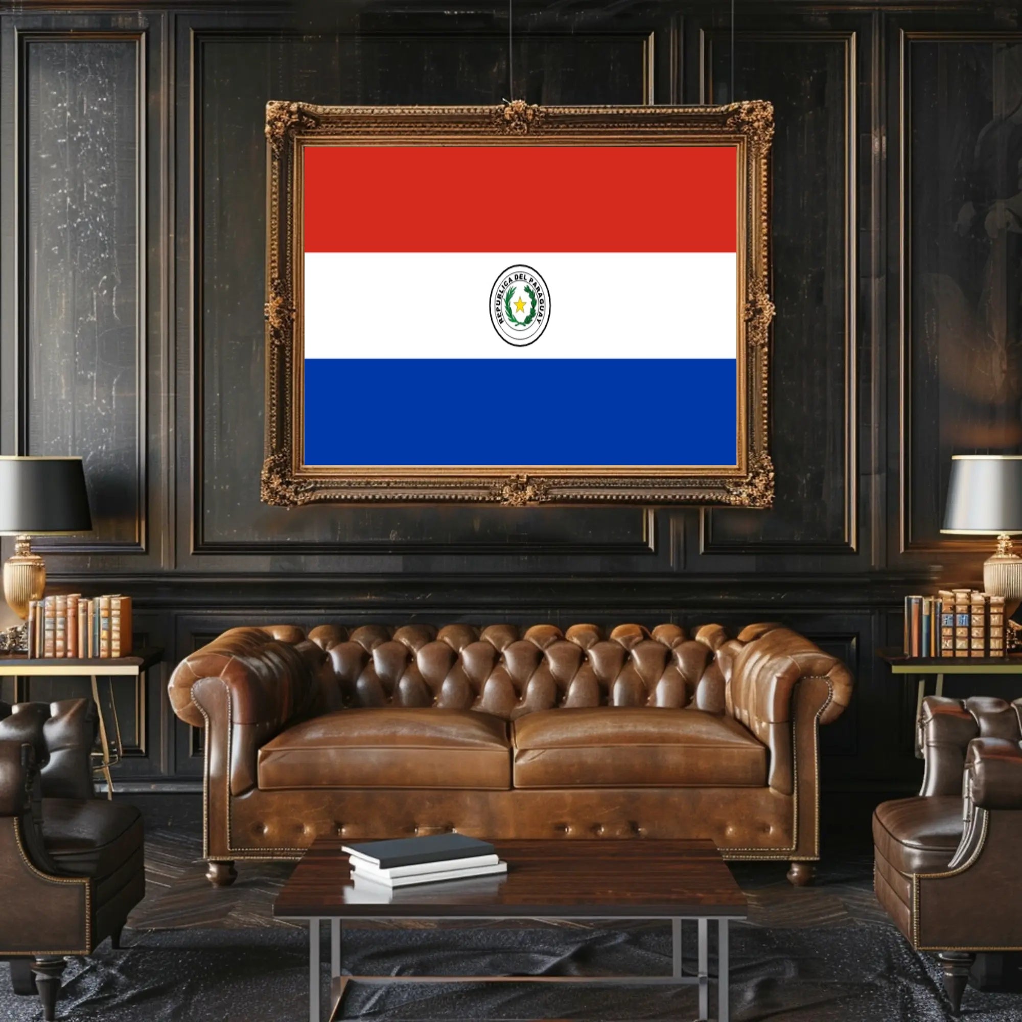 Paraguay Flag Emblem Artistry Country Flag Poster PosterGoat