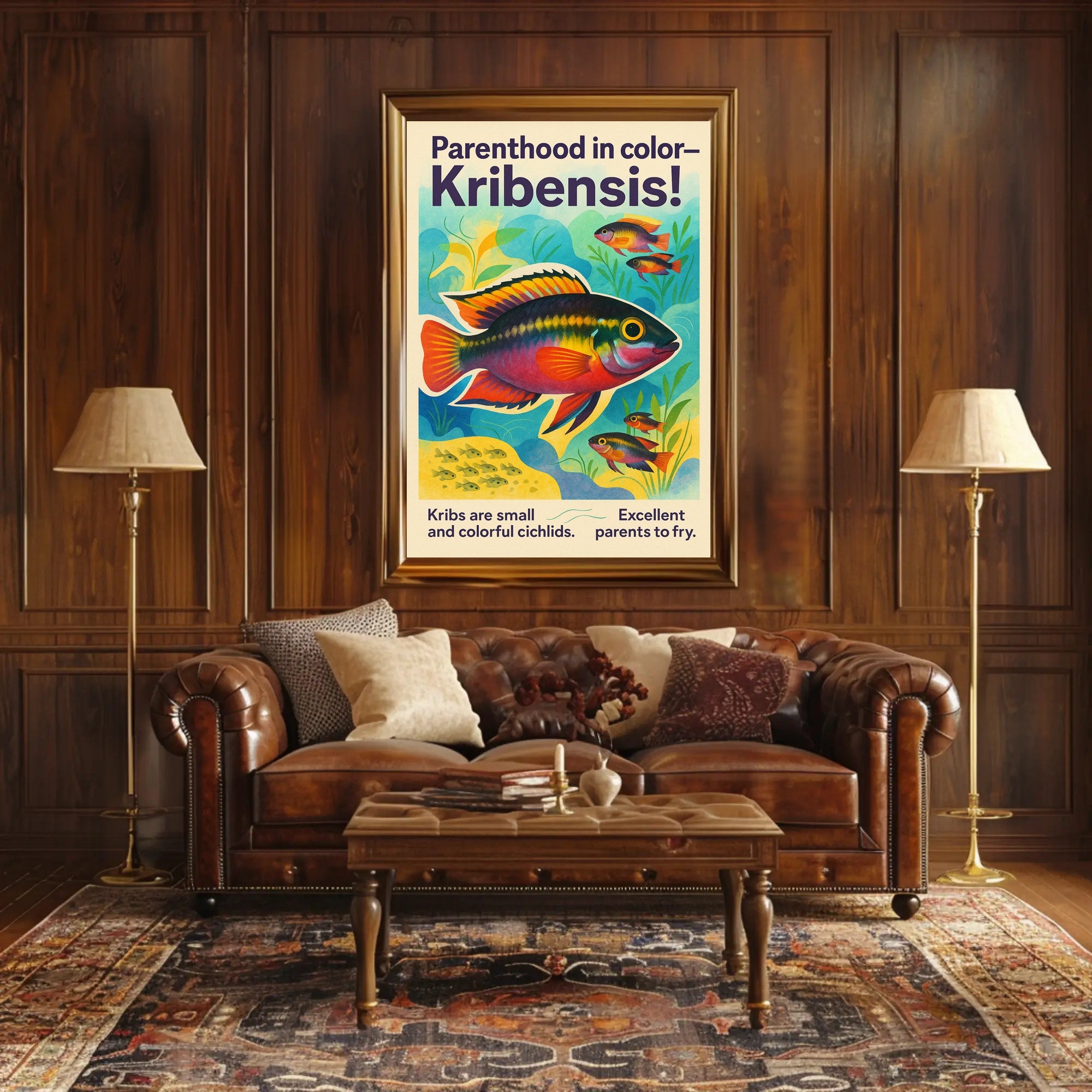 Parenthood in Color Kribensis Poster PosterGoat