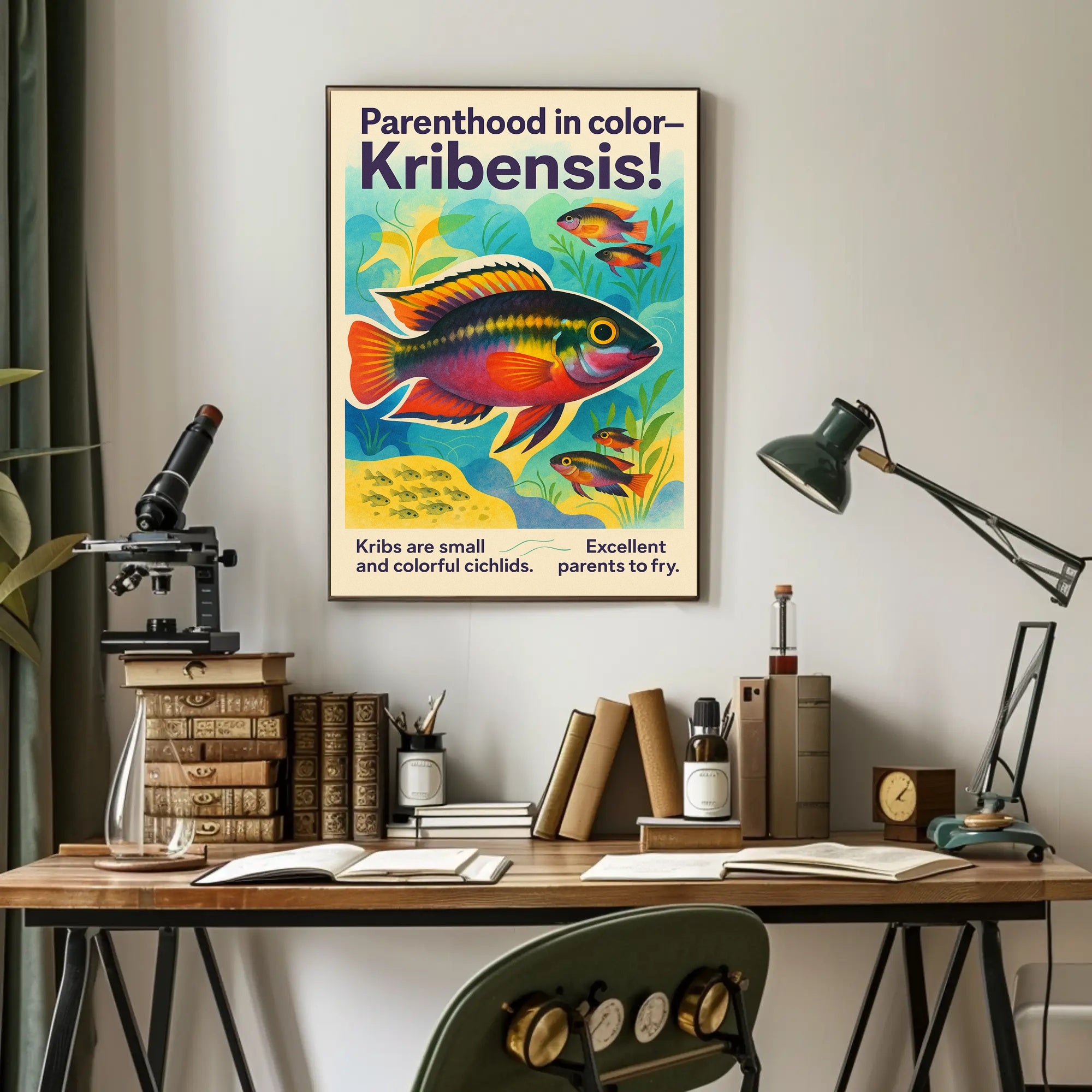 Parenthood in Color Kribensis Poster PosterGoat