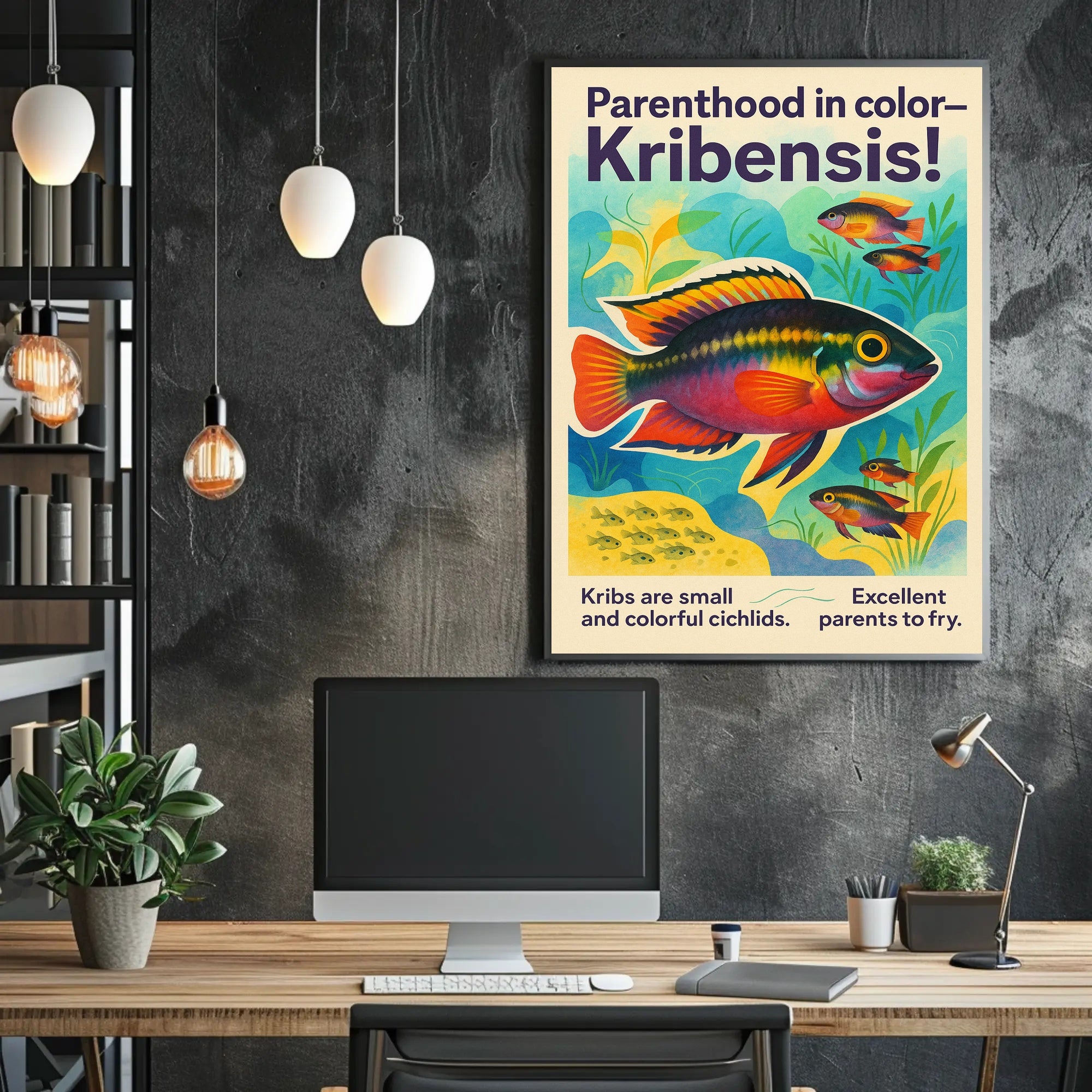 Parenthood in Color Kribensis Poster PosterGoat