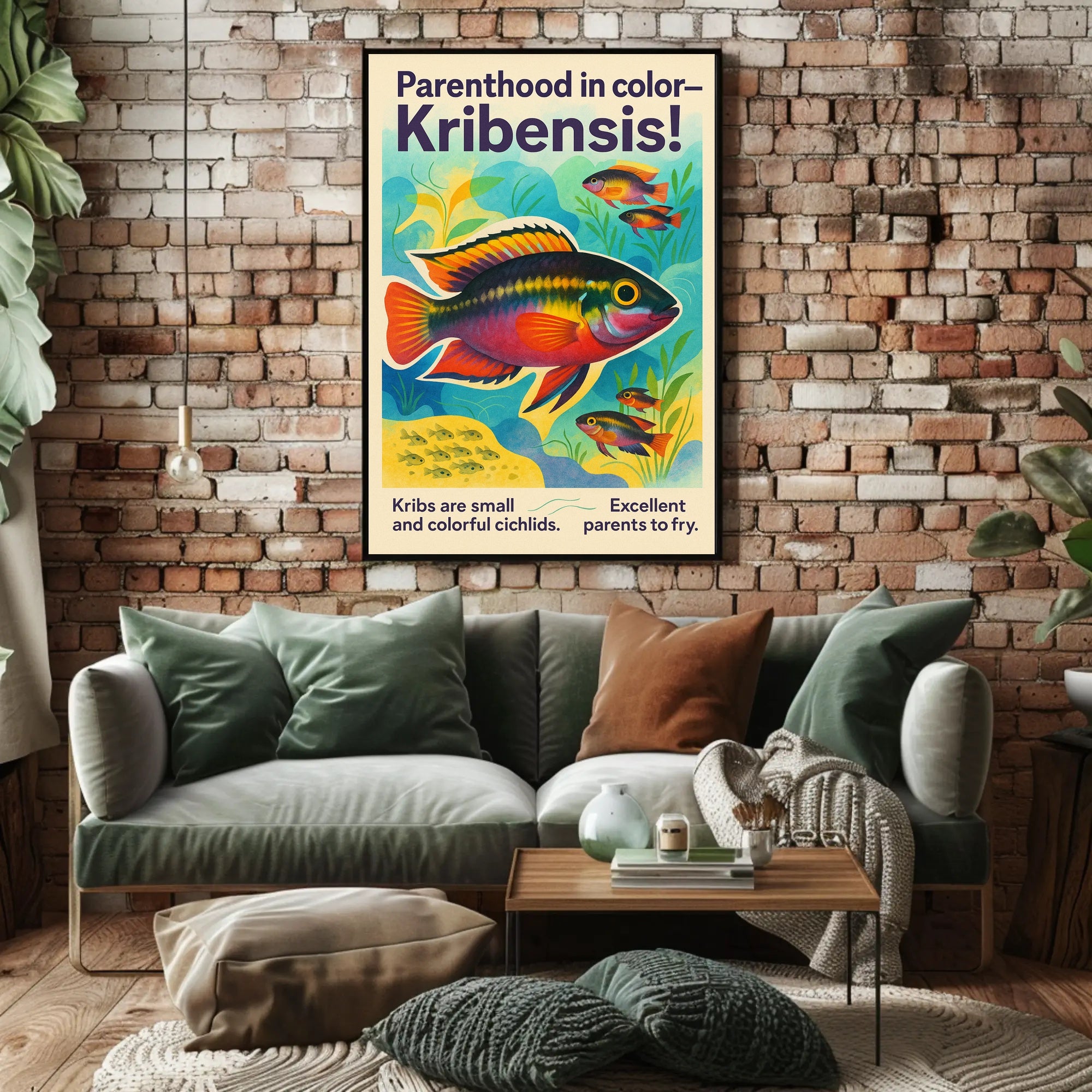 Parenthood in Color Kribensis Poster PosterGoat
