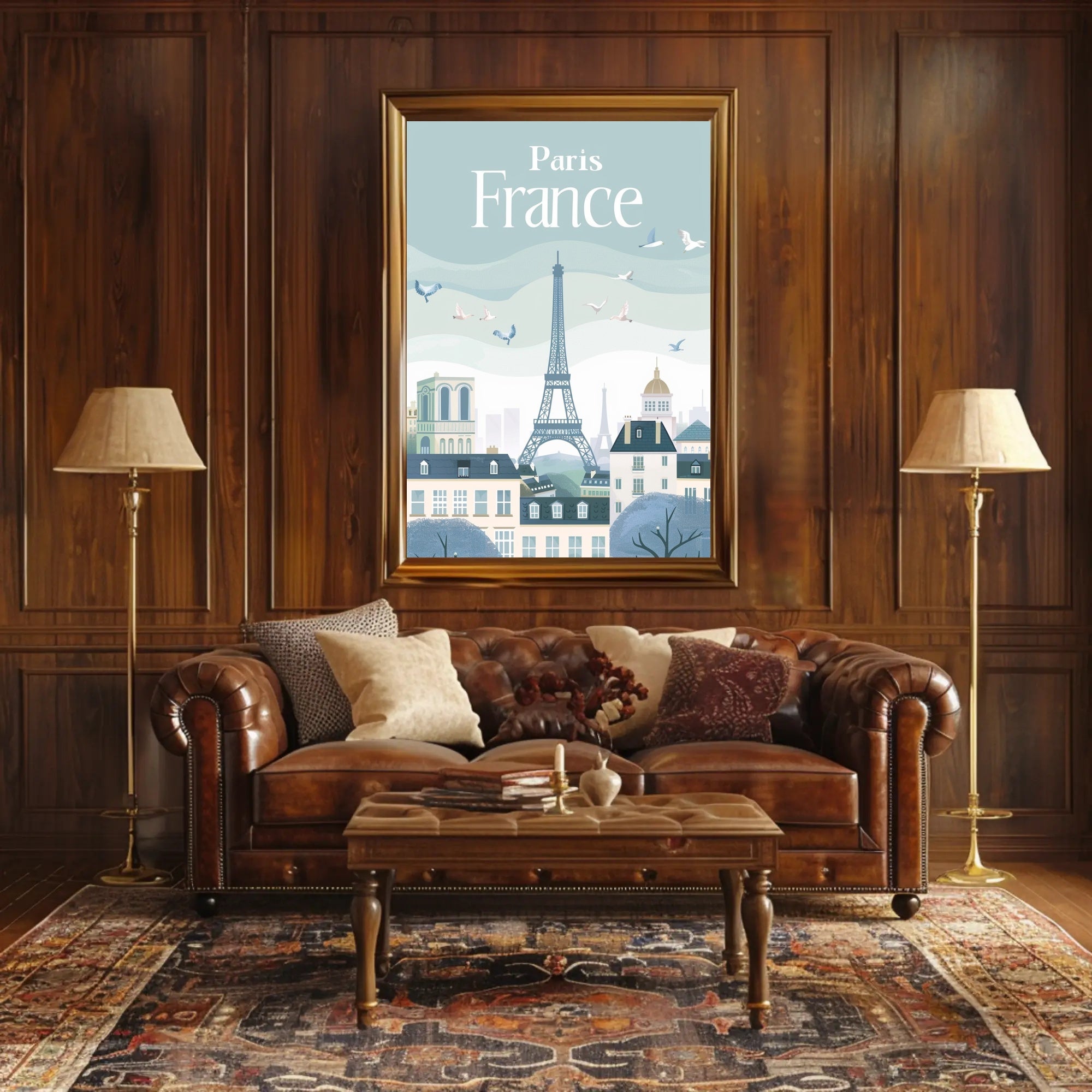 Paris Eiffel Tower Scenic Travel Poster PosterGoat