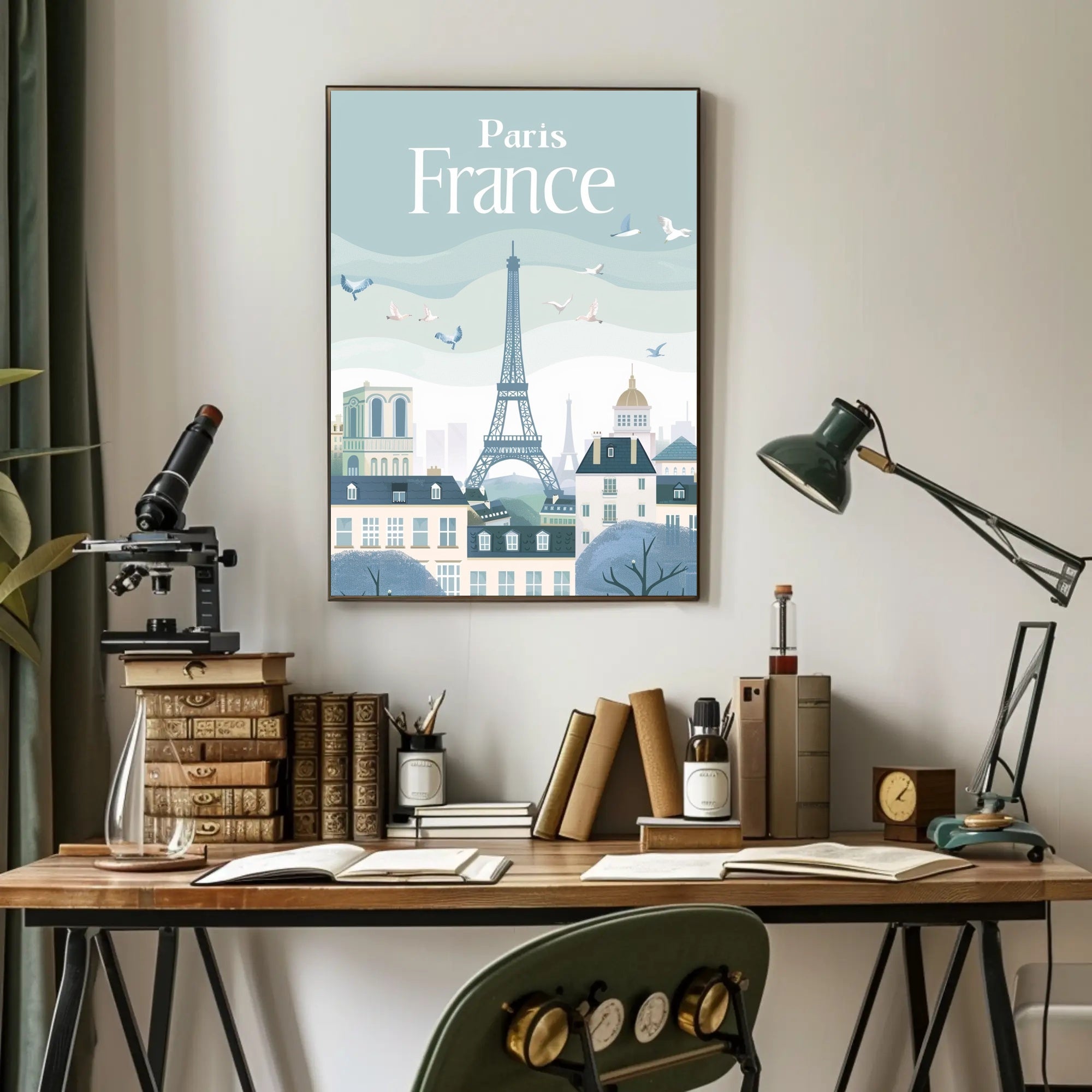 Paris Eiffel Tower Scenic Travel Poster PosterGoat