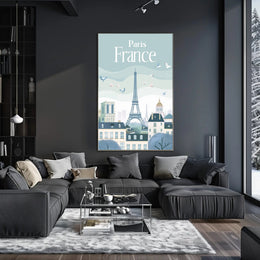 Paris Eiffel Tower Scenic Travel Poster PosterGoat