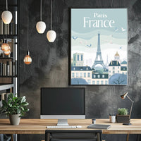 Paris Eiffel Tower Scenic Travel Poster PosterGoat