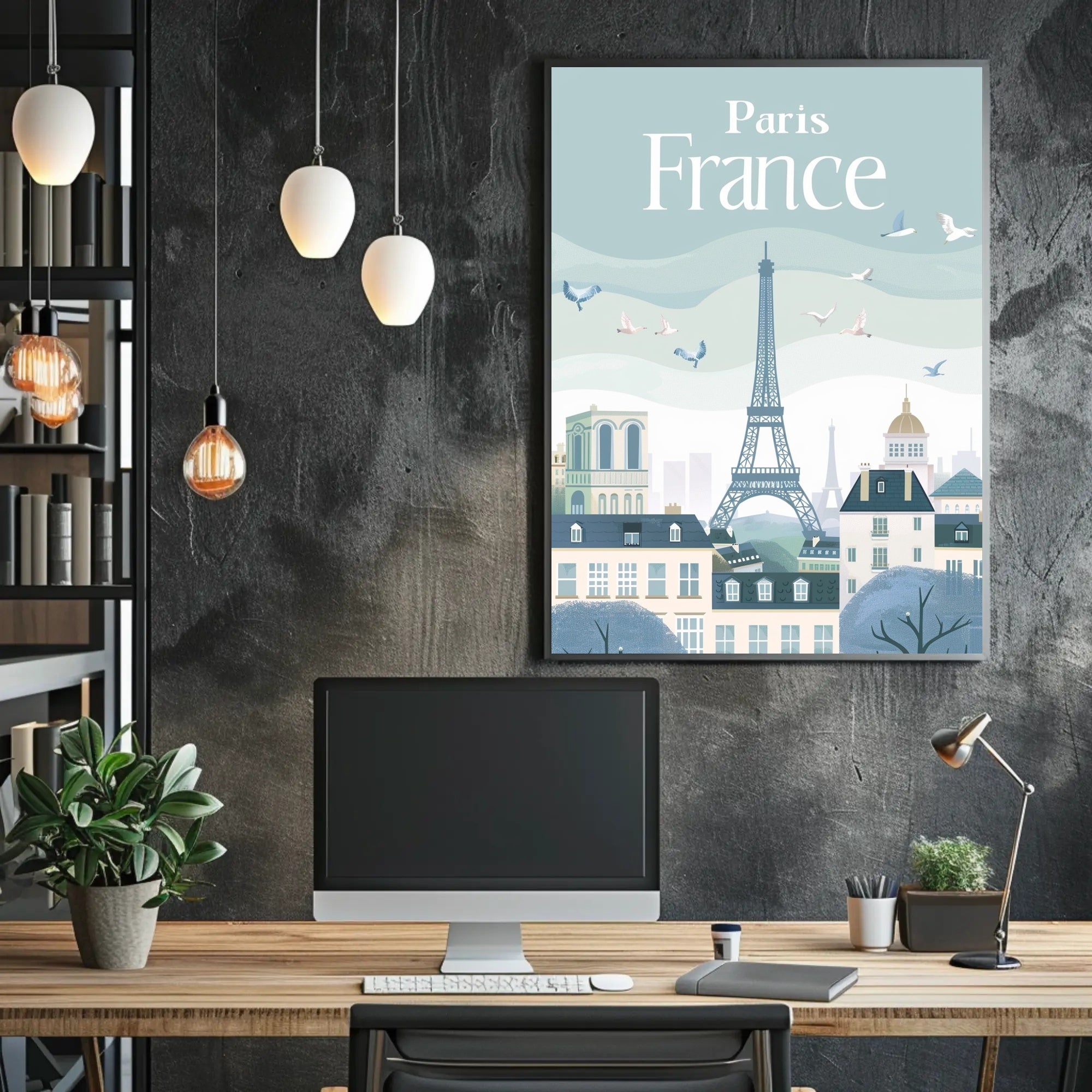 Paris Eiffel Tower Scenic Travel Poster PosterGoat