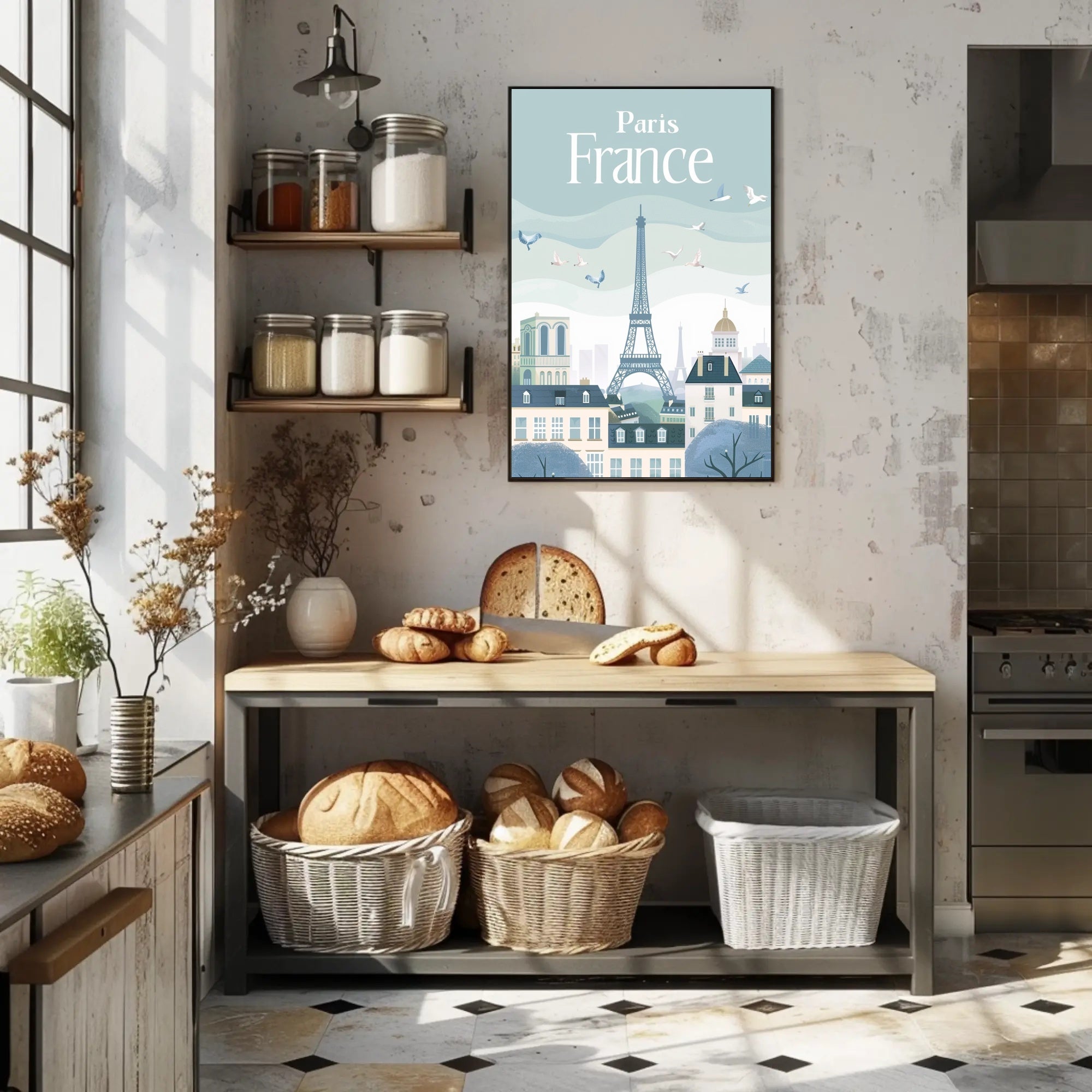 Paris Eiffel Tower Scenic Travel Poster PosterGoat