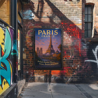 Paris Travel Poster Wall Art with Scenic Views PosterGoat