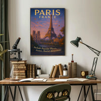 Paris Travel Poster Wall Art with Scenic Views PosterGoat