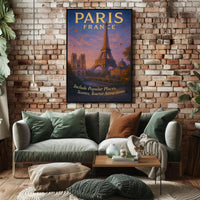 Paris Travel Poster Wall Art with Scenic Views PosterGoat