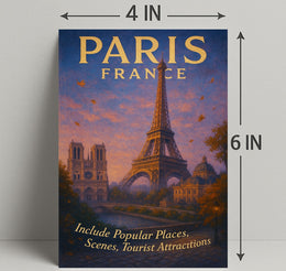 Paris Travel Poster Wall Art with Scenic Views PosterGoat