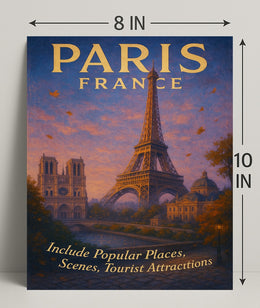 Paris Travel Poster Wall Art with Scenic Views PosterGoat