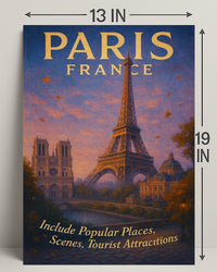 Paris Travel Poster Wall Art with Scenic Views PosterGoat