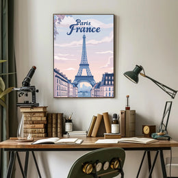 Parisian Dreams: Eiffel Tower Travel Poster PosterGoat