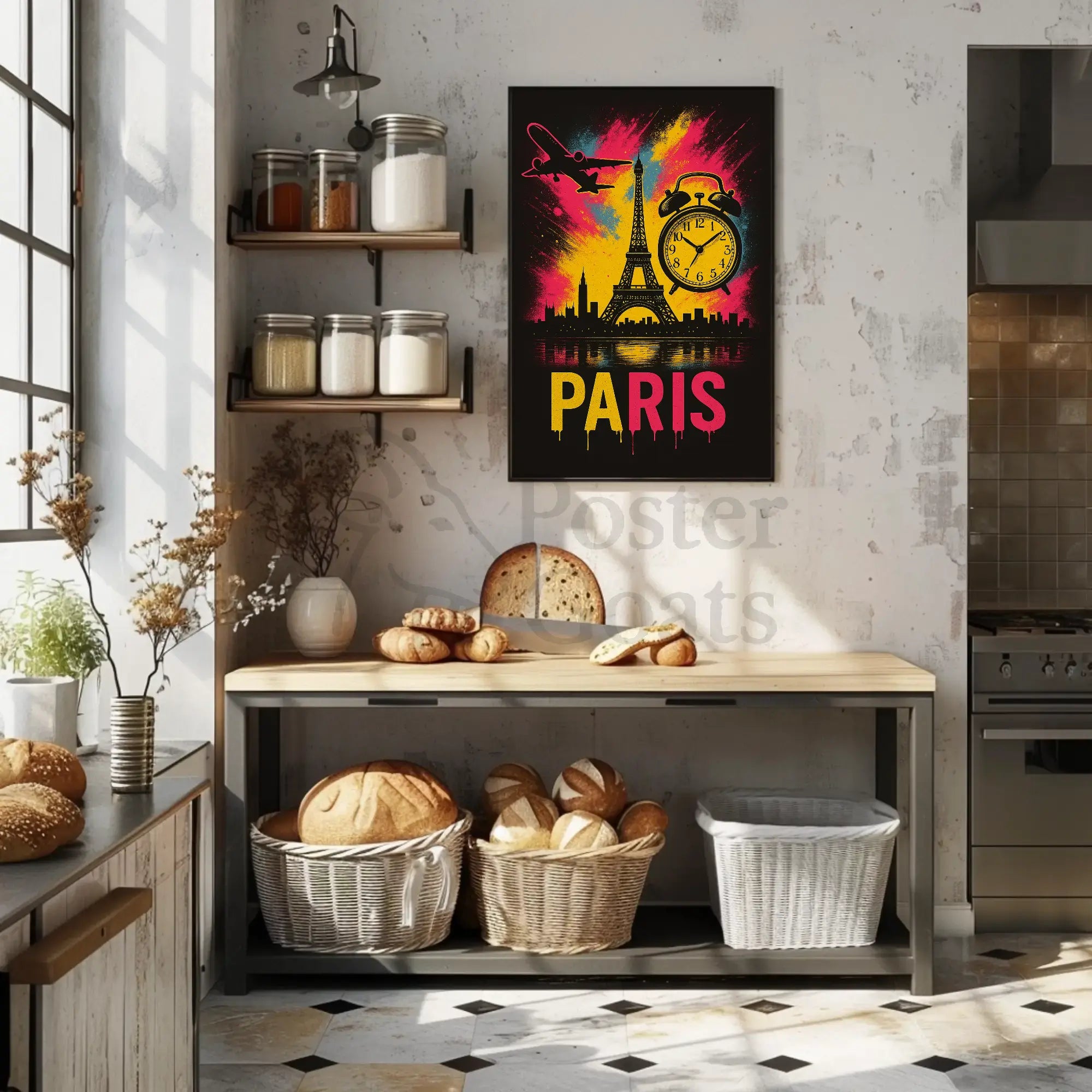 Parisian Dreamscape in Vibrant Colors Travel Poster PosterGoat