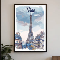 Parisian Dreamscape: Whimsical Eiffel Tower Travel Poster PosterGoat