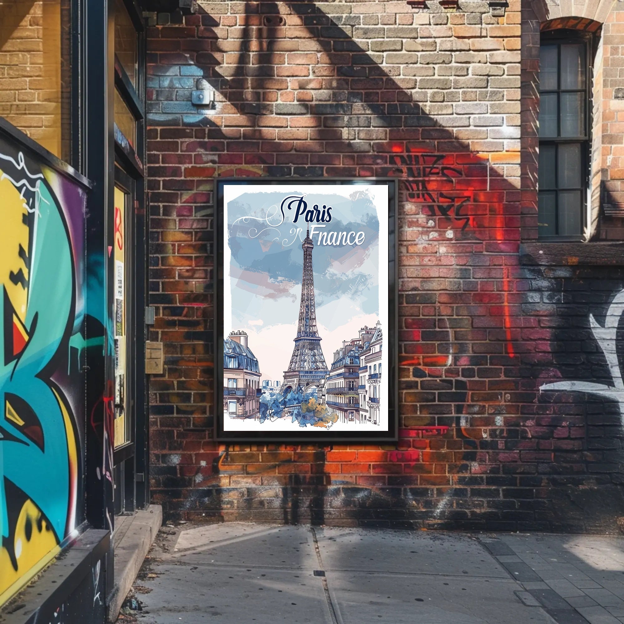 Parisian Dreamscape: Whimsical Eiffel Tower Travel Poster PosterGoat