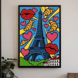 Parisian Pop Art: Eiffel Tower Travel Poster PosterGoat