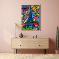 Parisian Pop Art: Eiffel Tower Travel Poster PosterGoat