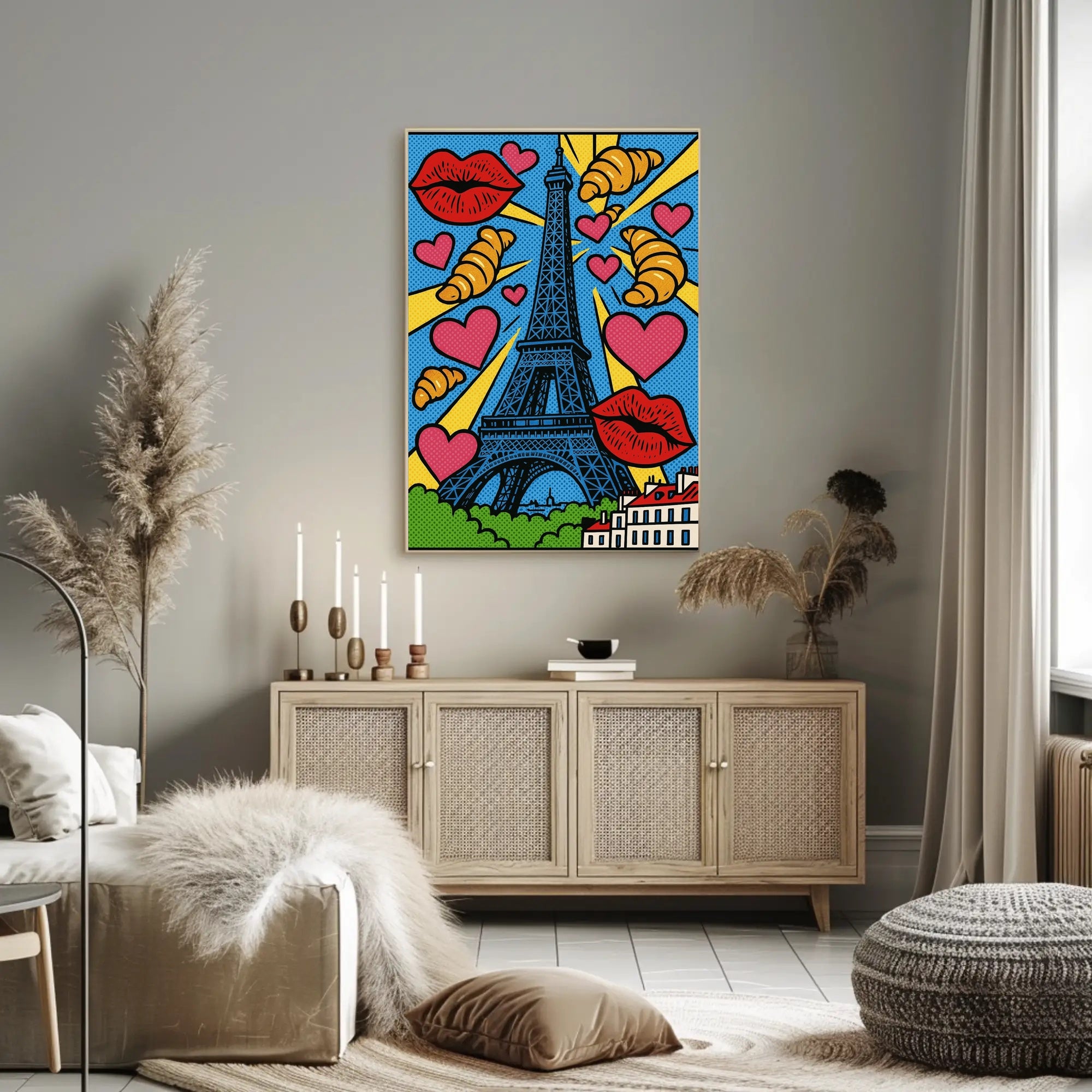 Parisian Pop Art: Eiffel Tower Travel Poster PosterGoat
