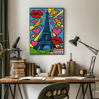Parisian Pop Art: Eiffel Tower Travel Poster PosterGoat