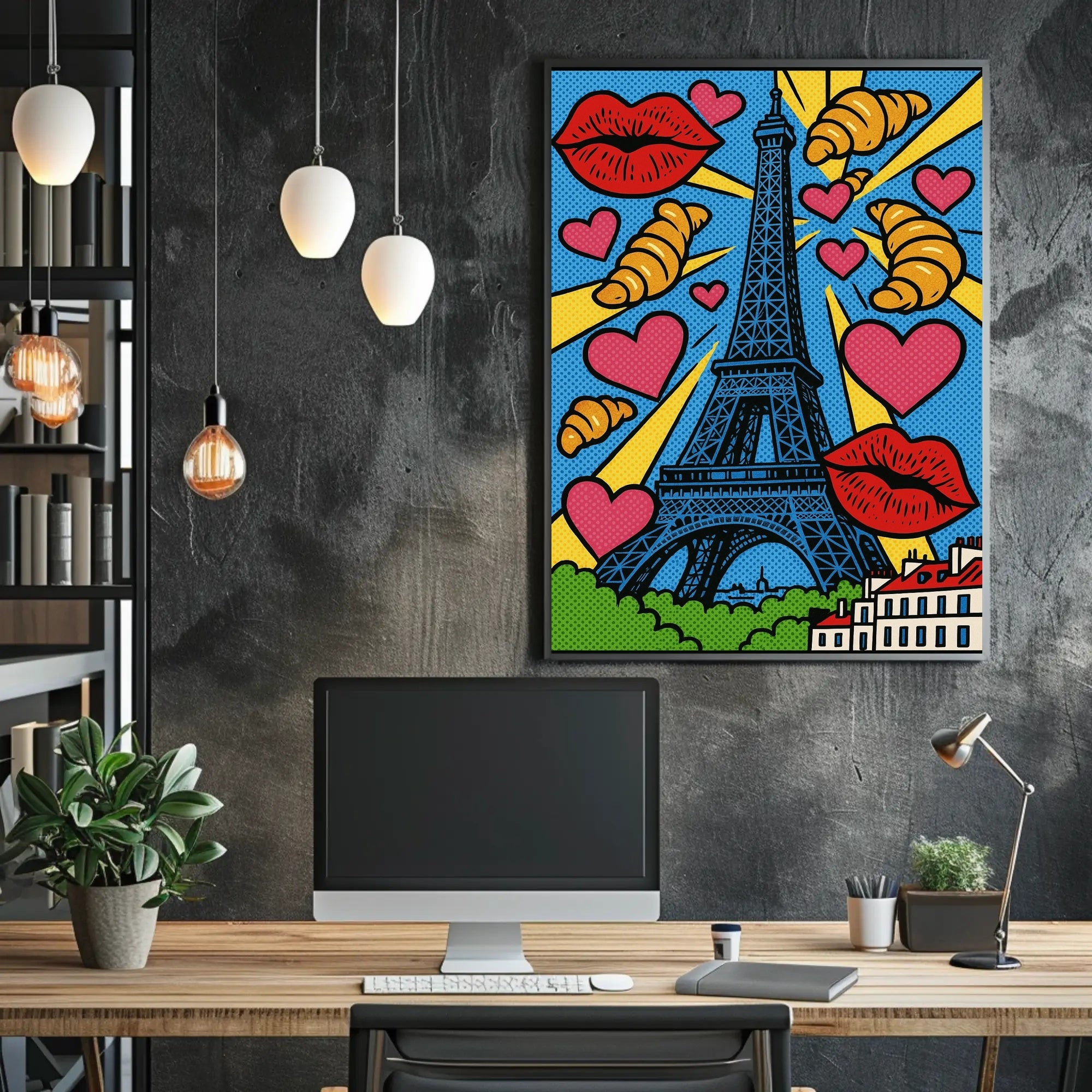 Parisian Pop Art: Eiffel Tower Travel Poster PosterGoat