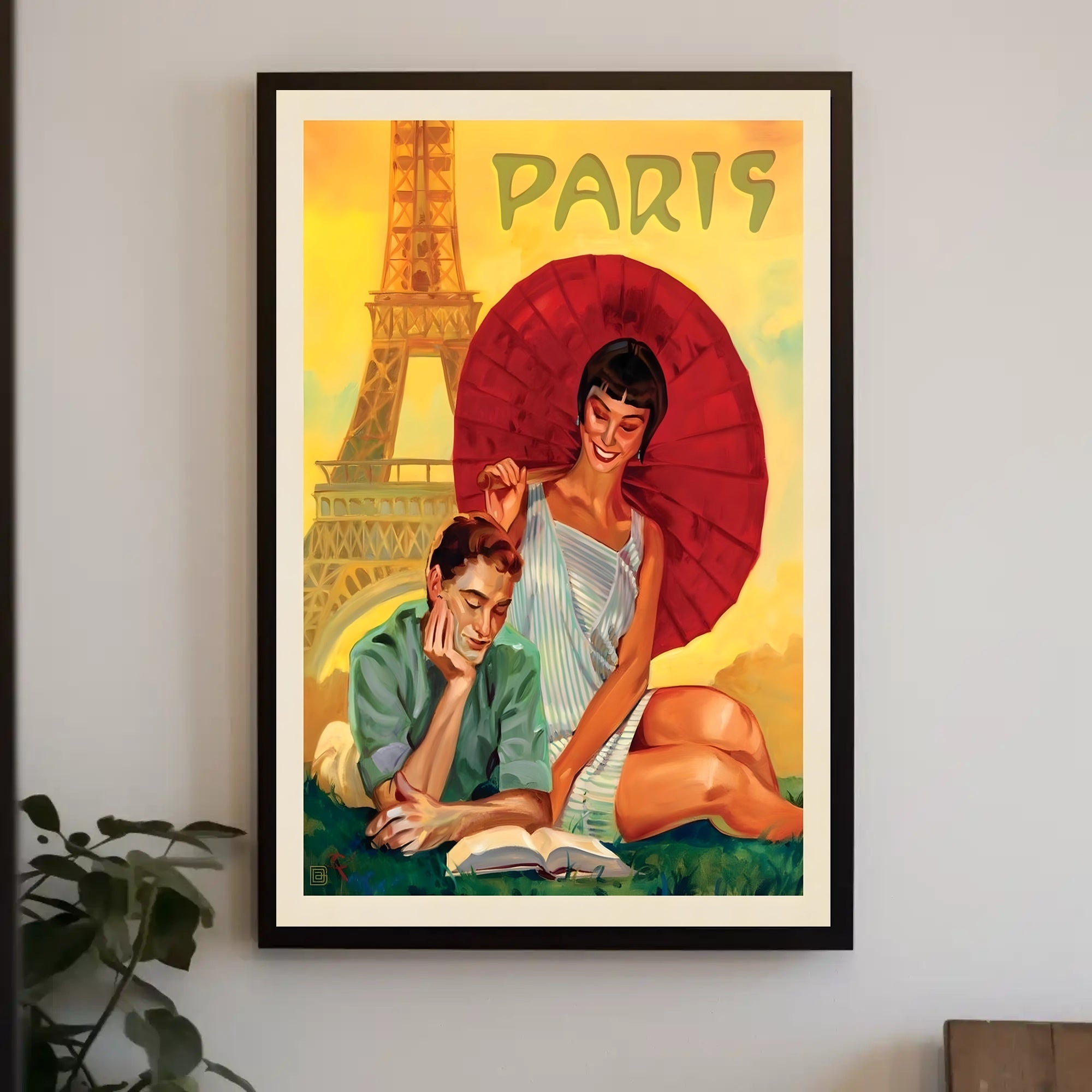Parisian Romance Vintage Travel Art Poster PosterGoat