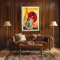 Parisian Romance Vintage Travel Art Poster PosterGoat
