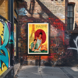 Parisian Romance Vintage Travel Art Poster PosterGoat