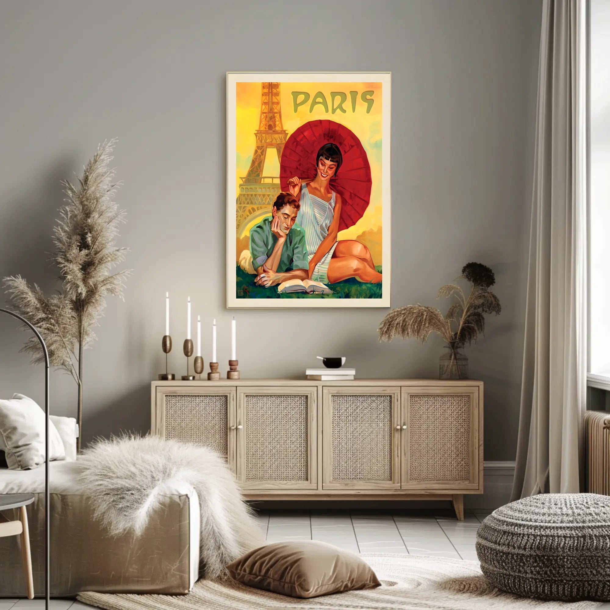 Parisian Romance Vintage Travel Art Poster PosterGoat