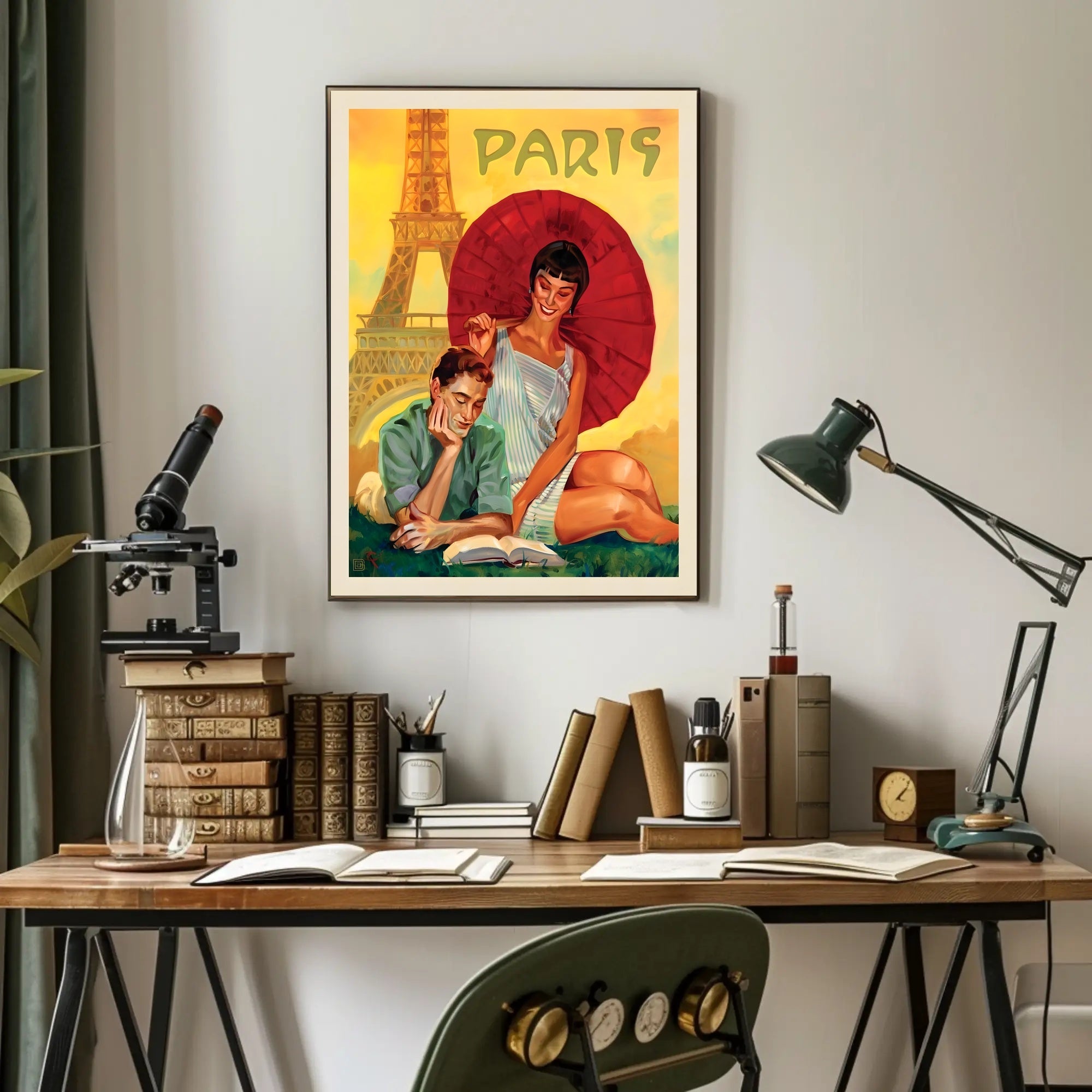 Parisian Romance Vintage Travel Art Poster PosterGoat