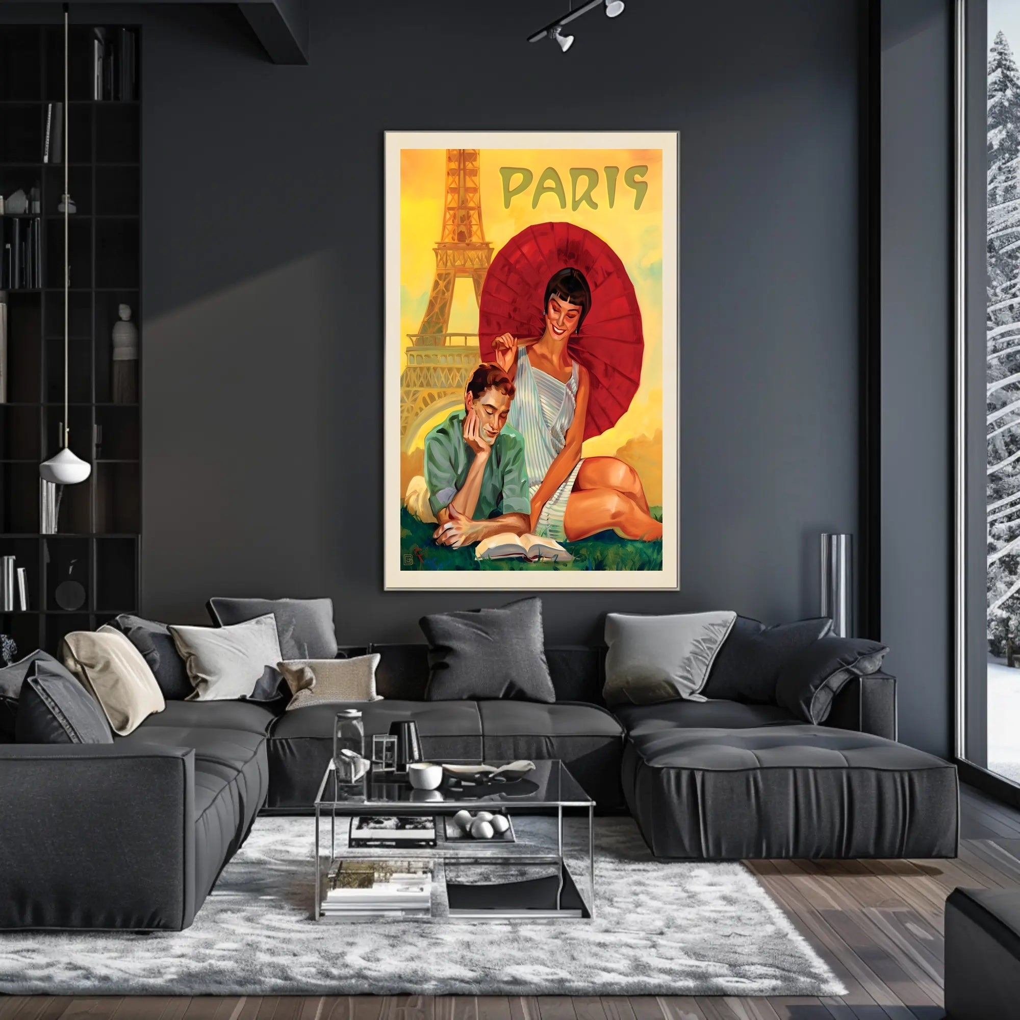 Parisian Romance Vintage Travel Art Poster PosterGoat