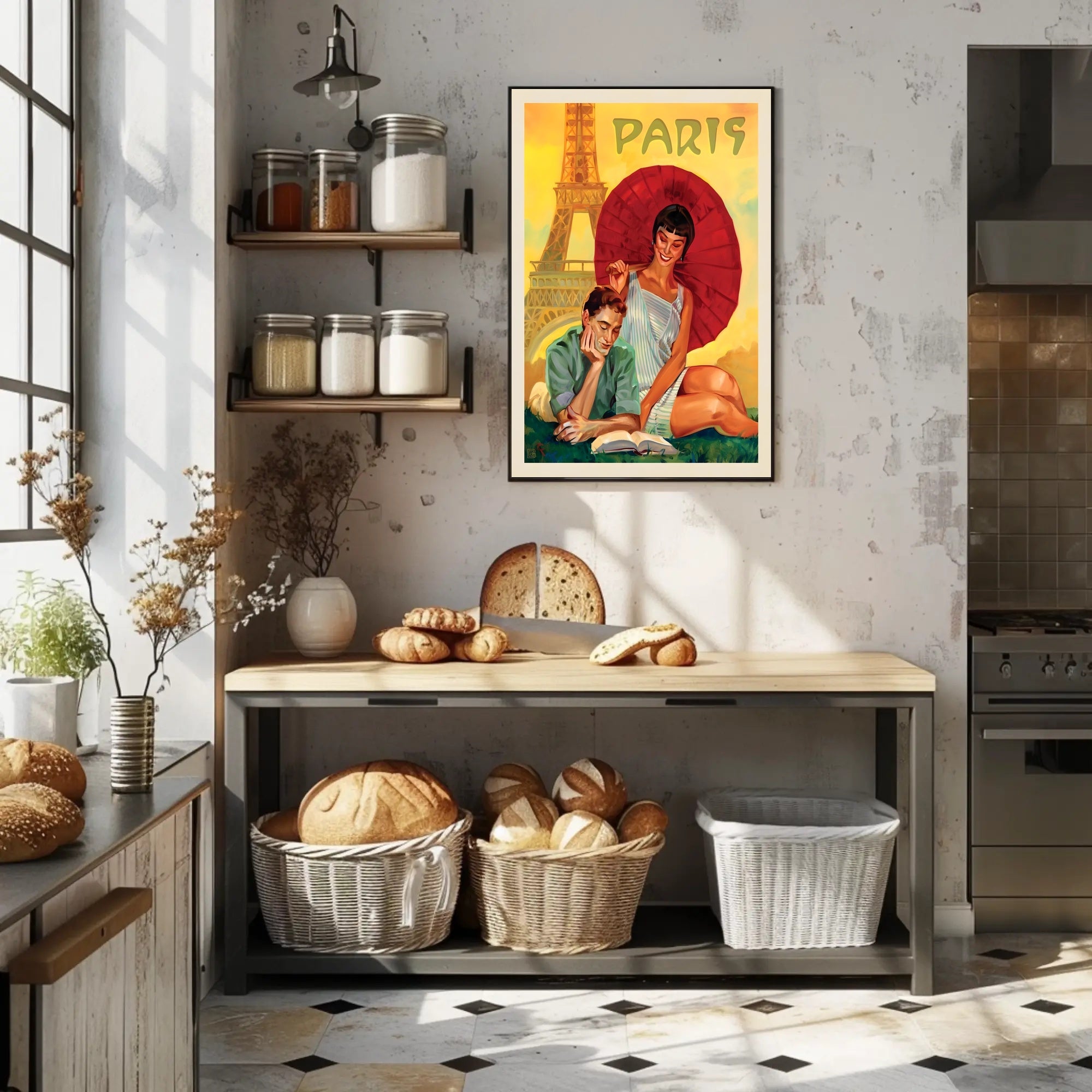 Parisian Romance Vintage Travel Art Poster PosterGoat