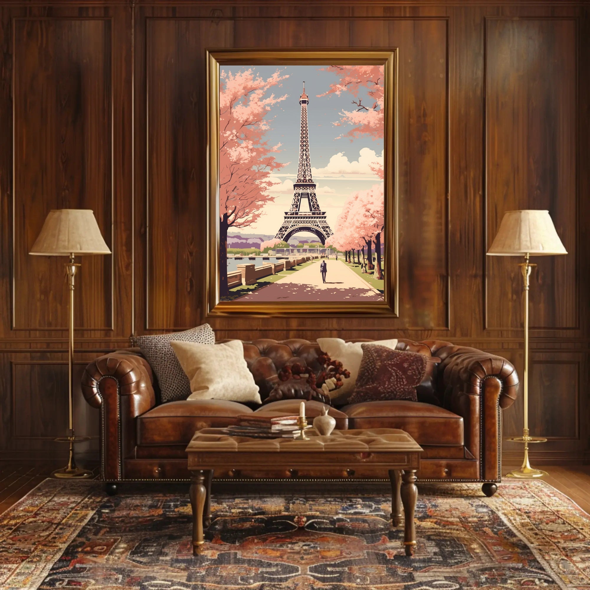 Parisian Springtime: Romantic Urban Cityscape Travel Poster PosterGoat