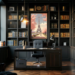 Parisian Springtime: Romantic Urban Cityscape Travel Poster PosterGoat