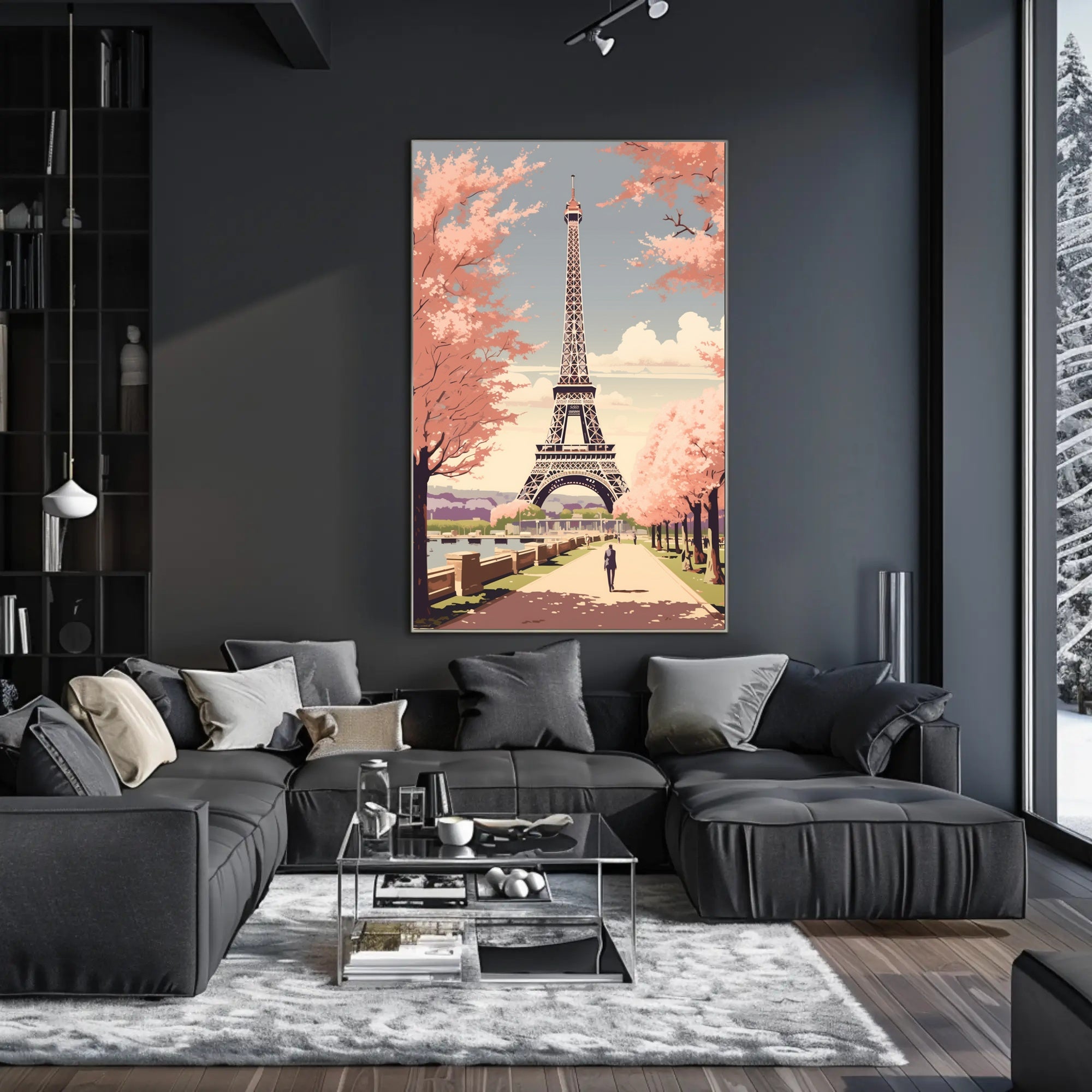 Parisian Springtime: Romantic Urban Cityscape Travel Poster PosterGoat