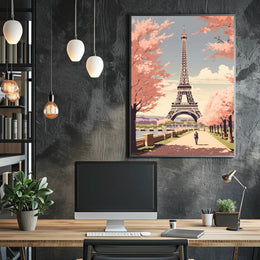 Parisian Springtime: Romantic Urban Cityscape Travel Poster PosterGoat