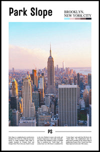 Park Slope Brooklyn Vibrant Skyline Travel Poster PosterGoat