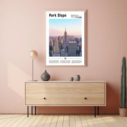 Park Slope Brooklyn Vibrant Skyline Travel Poster PosterGoat