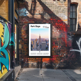 Park Slope Brooklyn Vibrant Skyline Travel Poster PosterGoat